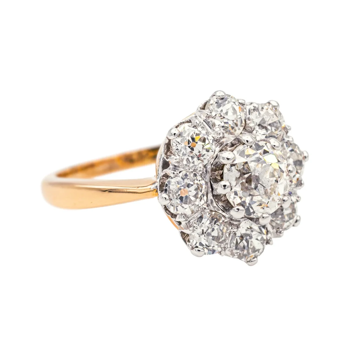 Bague Marguerite Or rose, Platine Diamant – Image 7