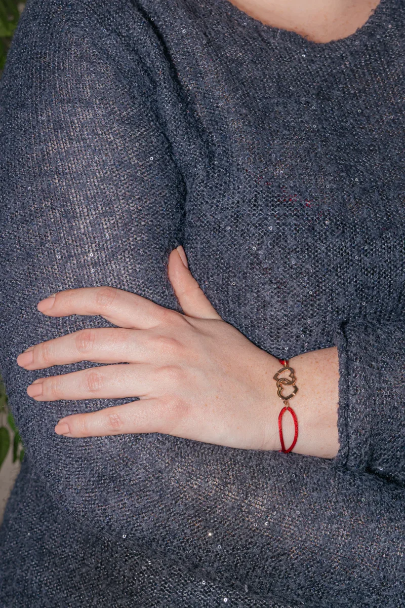 Dinh van Bracelet Cordon Double coeur Or rose – Image 3