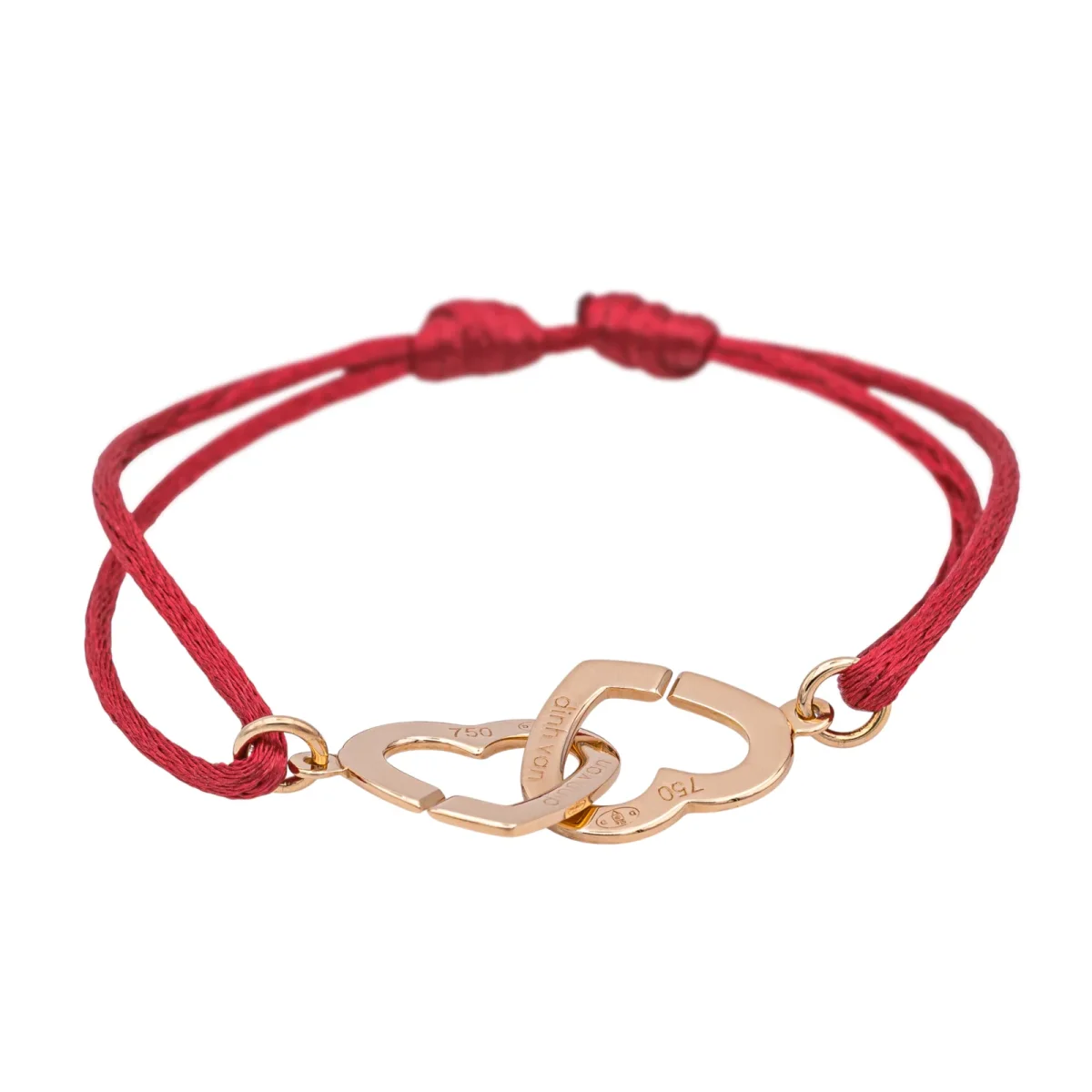 Dinh van Bracelet Cordon Double coeur Or rose – Image 5