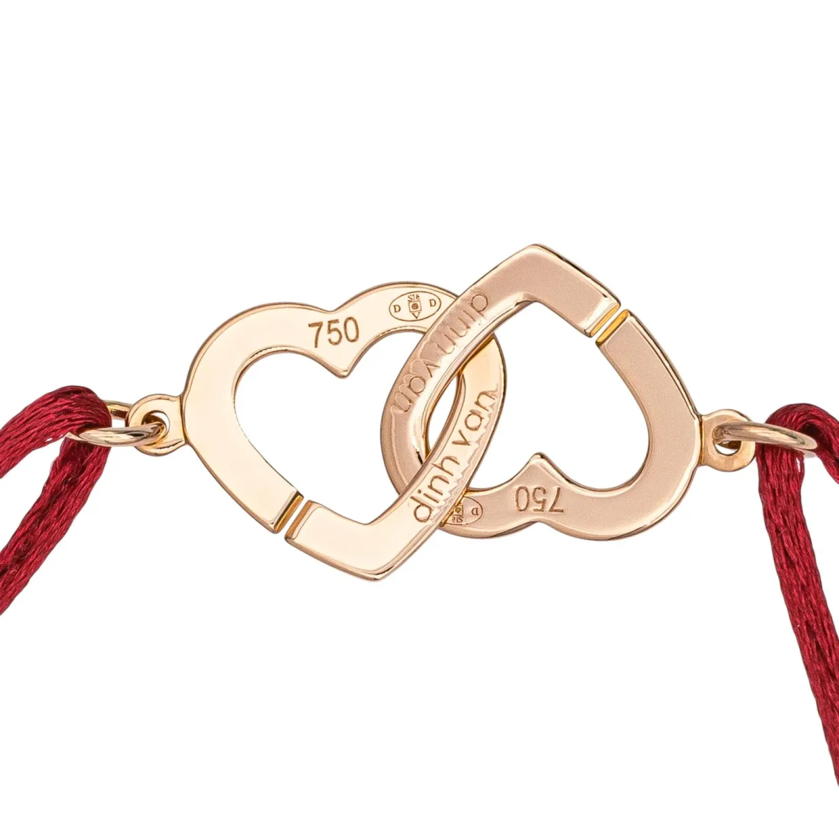 Dinh van Bracelet Cordon Double coeur Or rose – Image 8