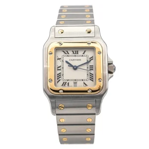 Cartier Montre Santos Acier, Or jaune Spinelle