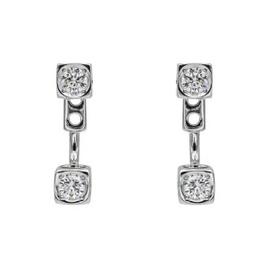 Dinh van Boucles d'oreilles Cube Or blanc Diamant