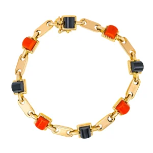 Cartier Bracelet Or jaune Onyx, Corail