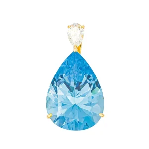 Pendentif Or jaune Topaze, Diamant