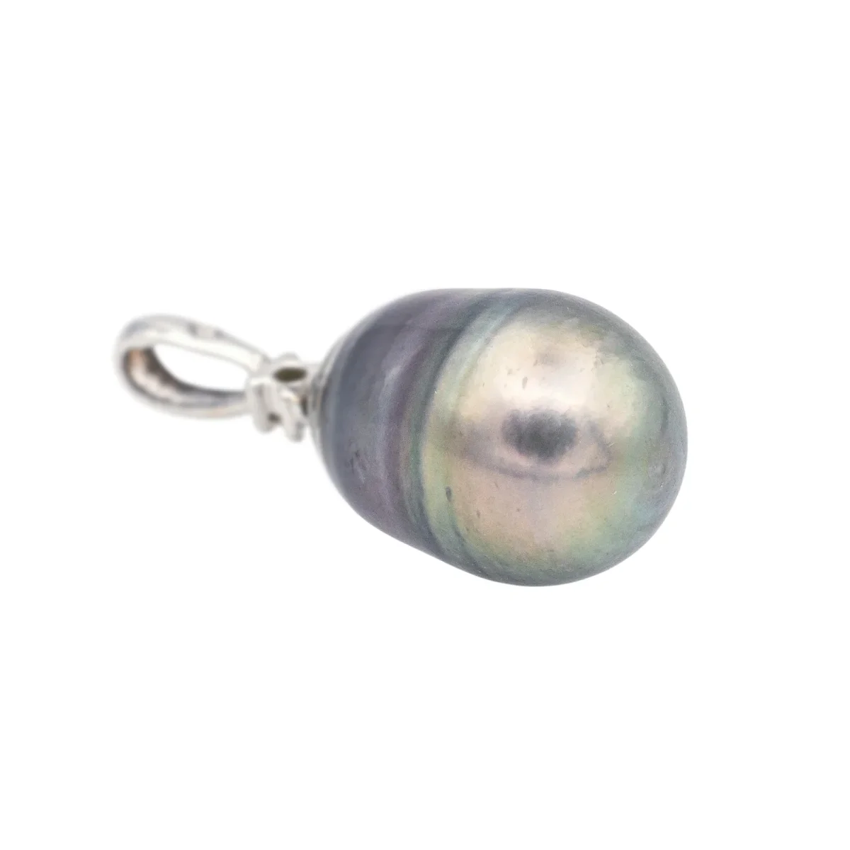 Pendentif Or blanc Perle de tahiti, Diamant – Image 5