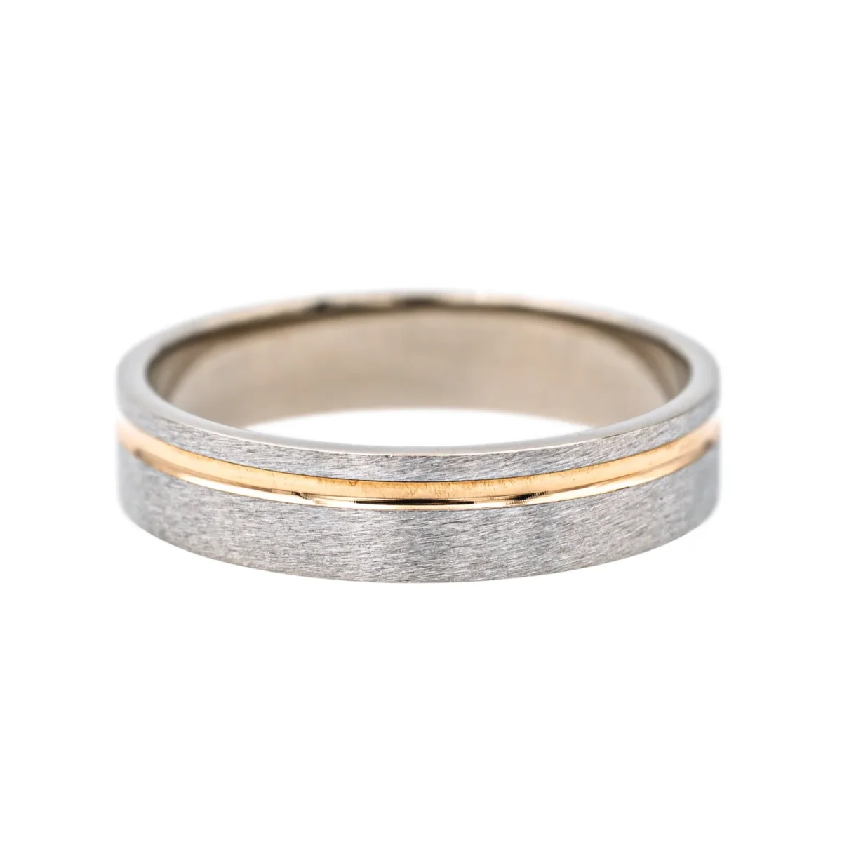 Bague Alliance Or blanc, Or rose – Image 5