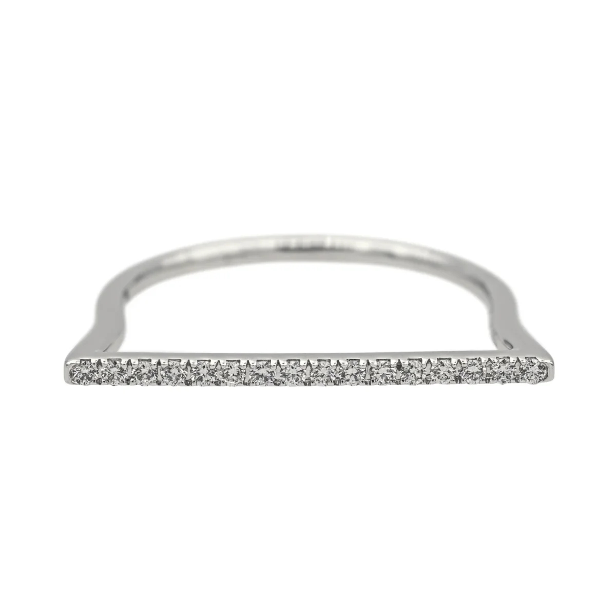 Messika Bague Gatsby barrette Or blanc Diamant – Image 2
