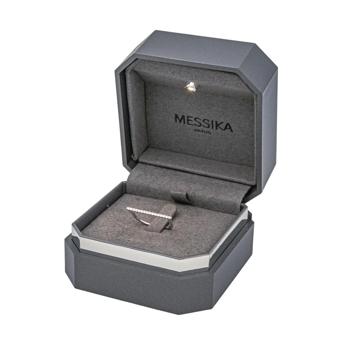 Messika Bague Gatsby barrette Or blanc Diamant – Image 4