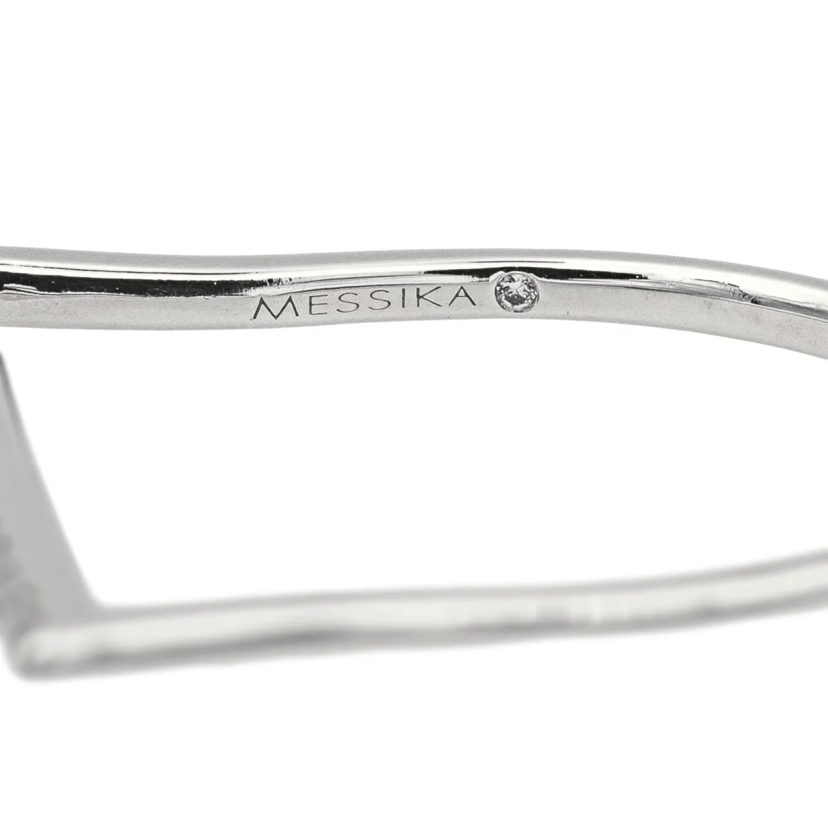 Messika Bague Gatsby barrette Or blanc Diamant – Image 7