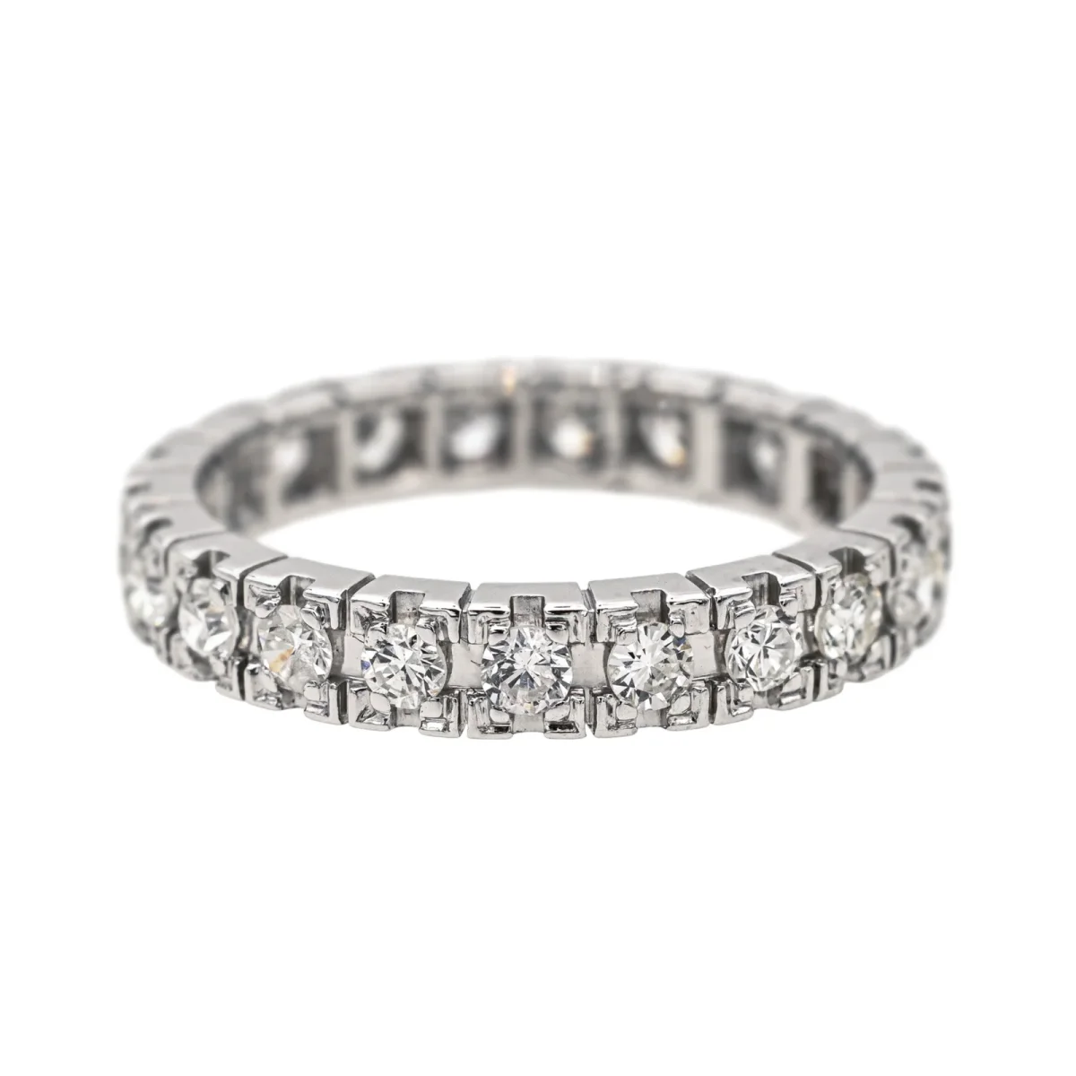 Bague Alliance américaine Platine Diamant