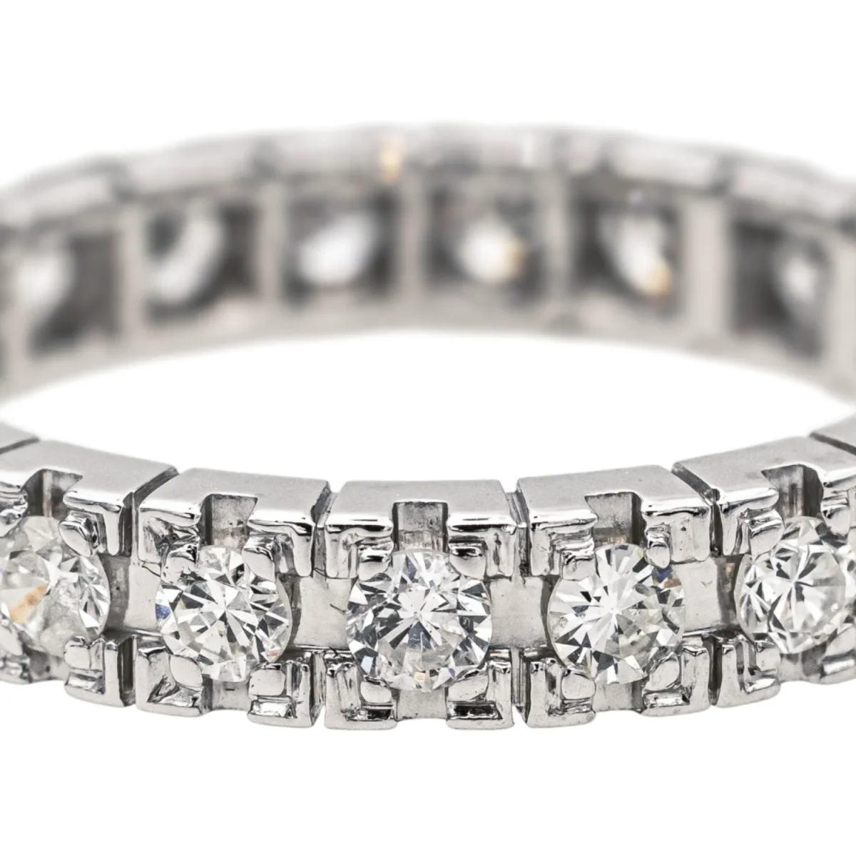 Bague Alliance américaine Platine Diamant – Image 4