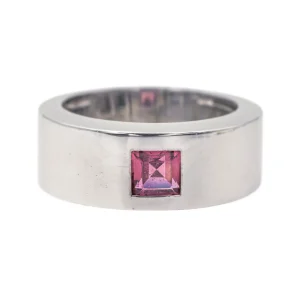 Bague Chevalière Or blanc Tourmaline