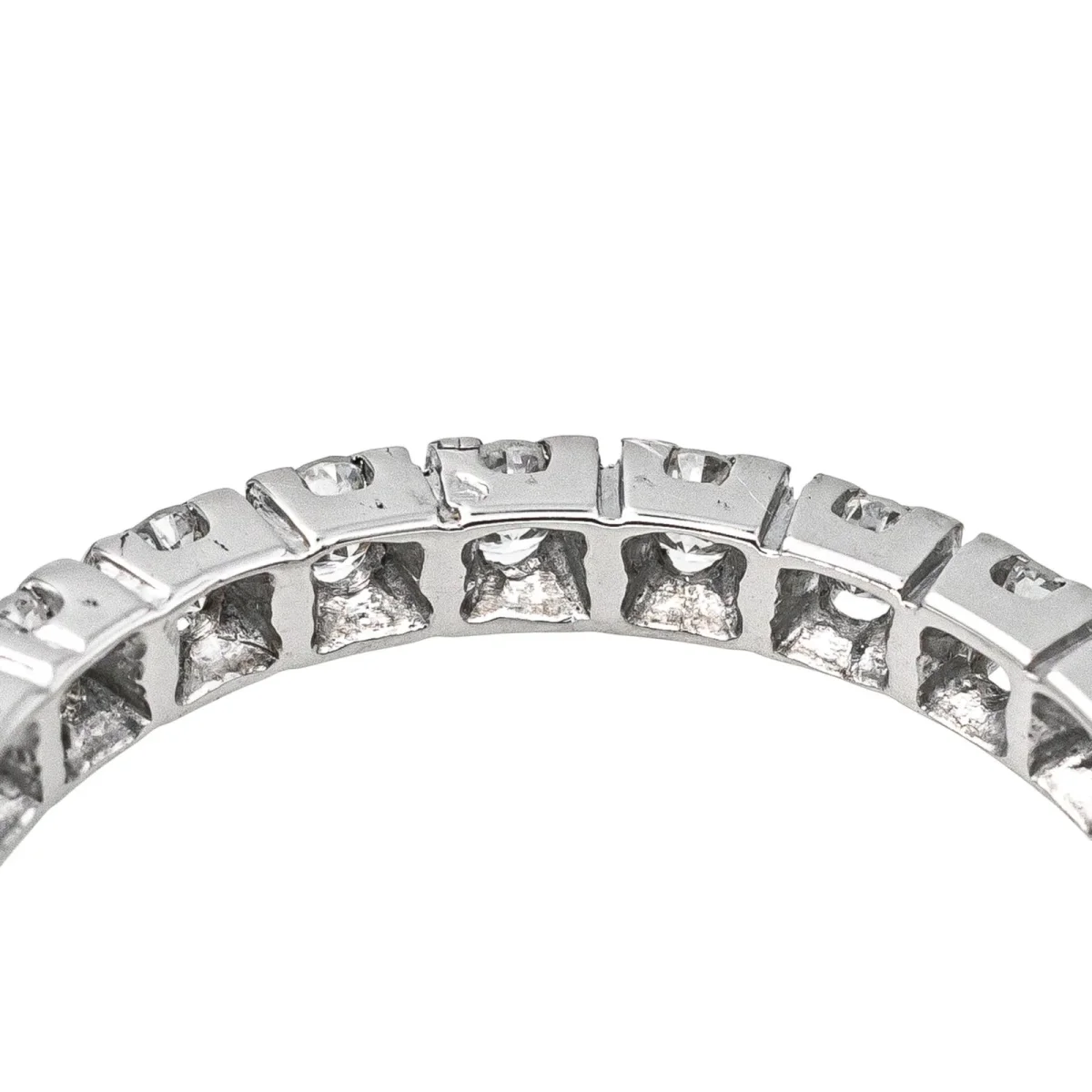 Bague Alliance tour complet Or blanc Diamant – Image 8