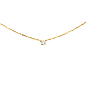 Collier Solitaire Or rose Diamant