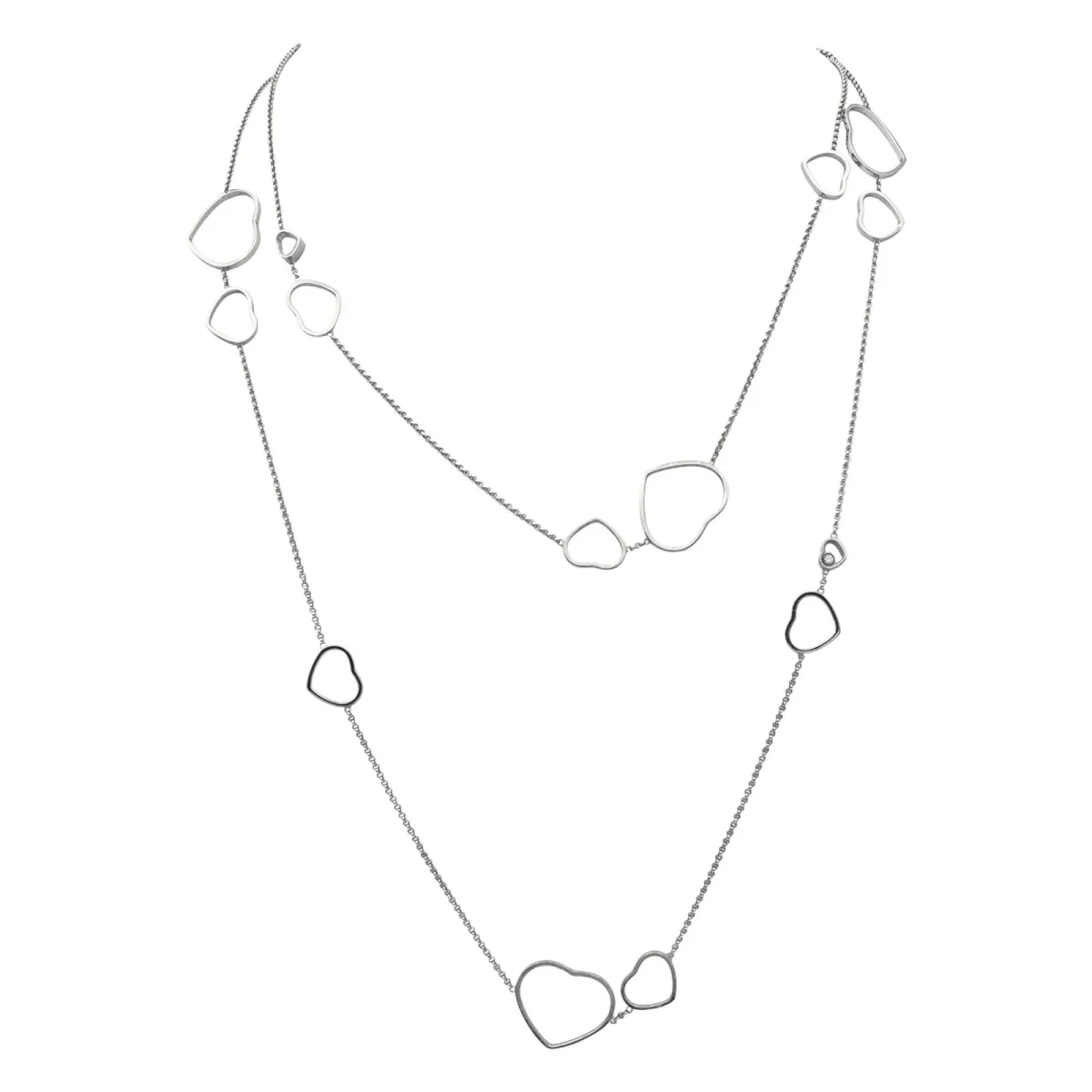 Chopard Collier Sautoir Happy heart Or blanc Diamant – Image 2