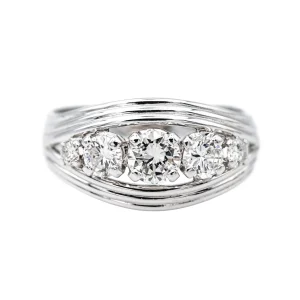 Bague Bague bandeau Platine, Or blanc Diamant