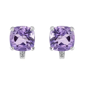 Mauboussin Boucles d'oreilles Petit visage d'amour Or blanc Améthyste, Diamant