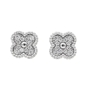 Van cleef & arpels Boucles d'oreilles Puces Sweet alhambra Or blanc Diamant