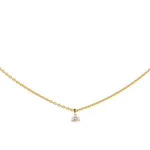 Collier Solitaire Or jaune Diamant