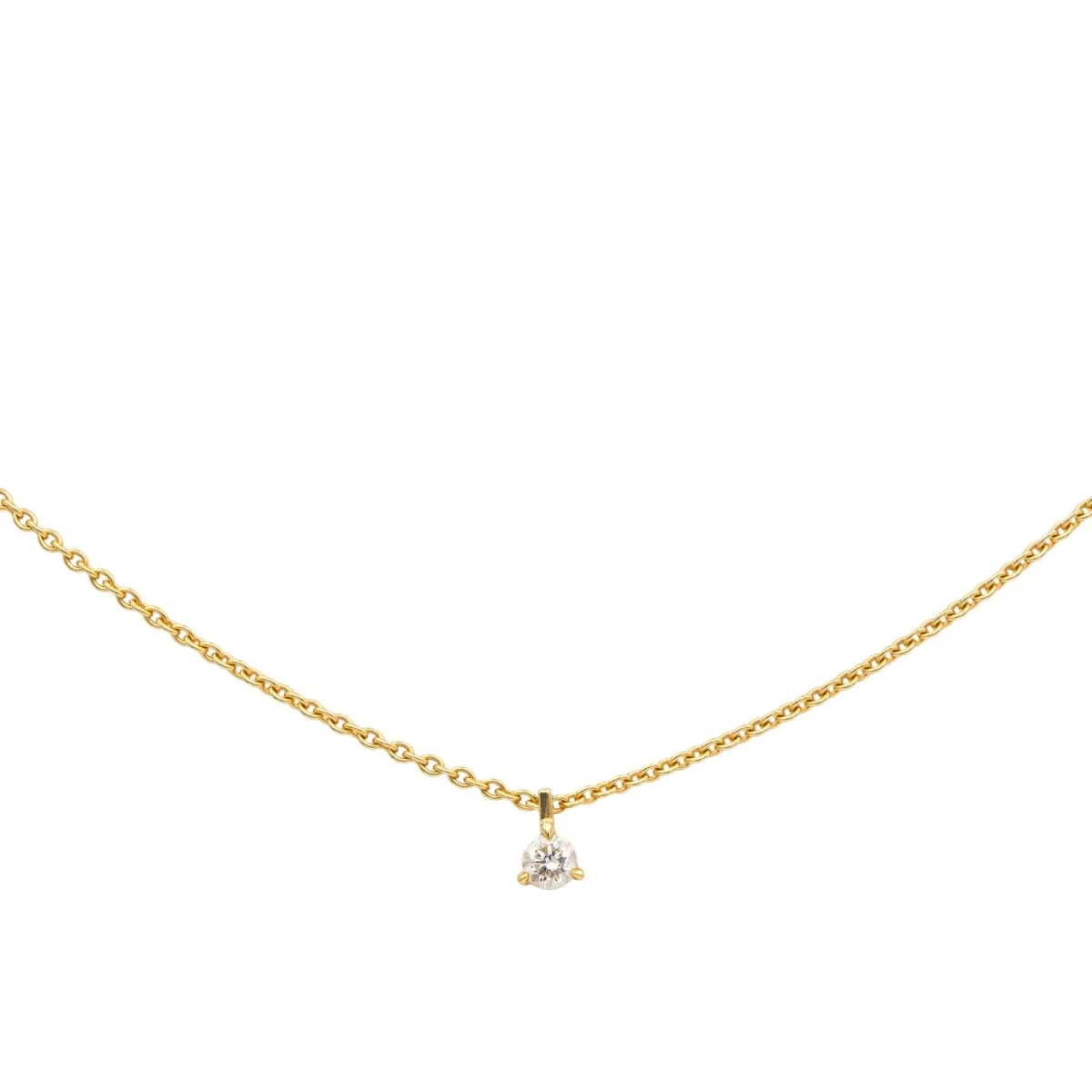 Collier Solitaire Or jaune Diamant