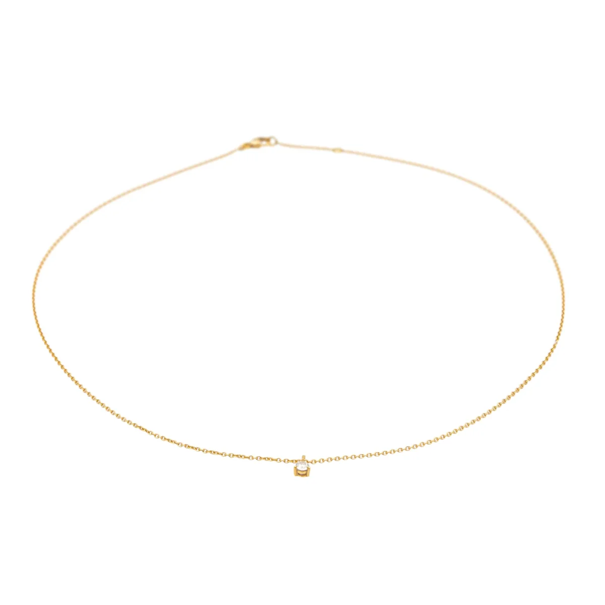 Collier Solitaire Or jaune Diamant – Image 8
