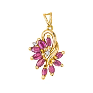 Pendentif Or jaune Rubis, Diamant