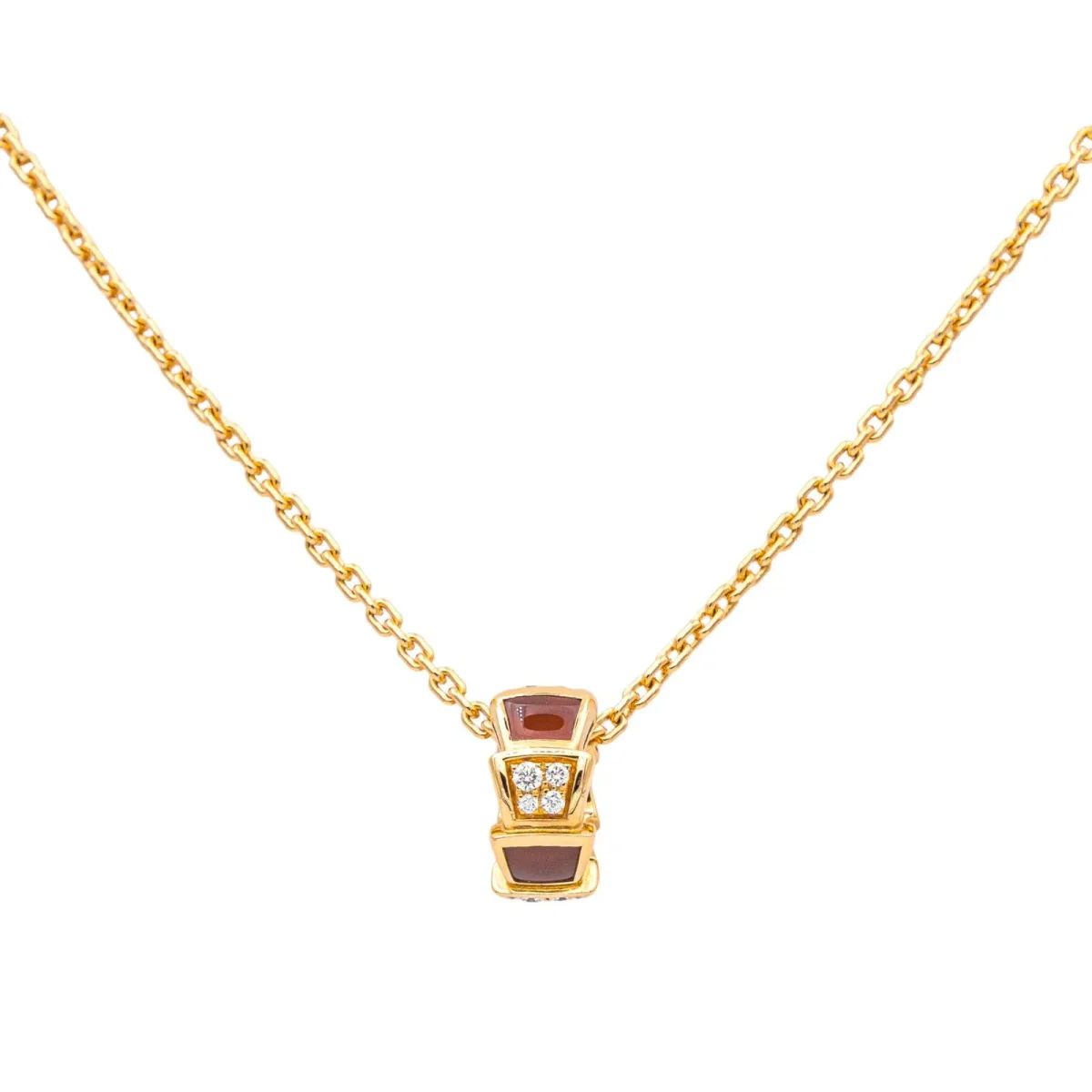 Bulgari Collier Serpenti Or rose Cornaline, Diamant