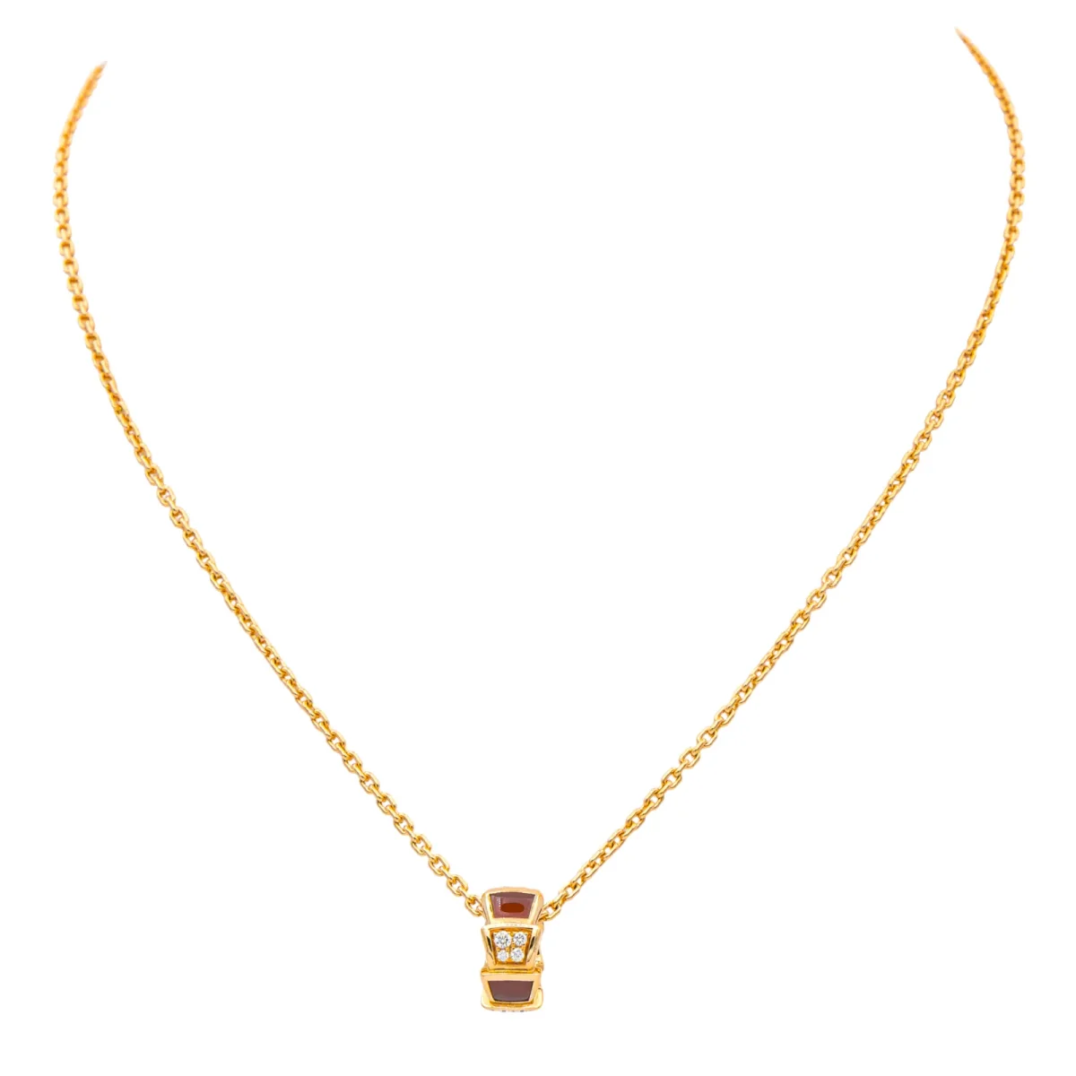 Bulgari Collier Serpenti Or rose Cornaline, Diamant – Image 5