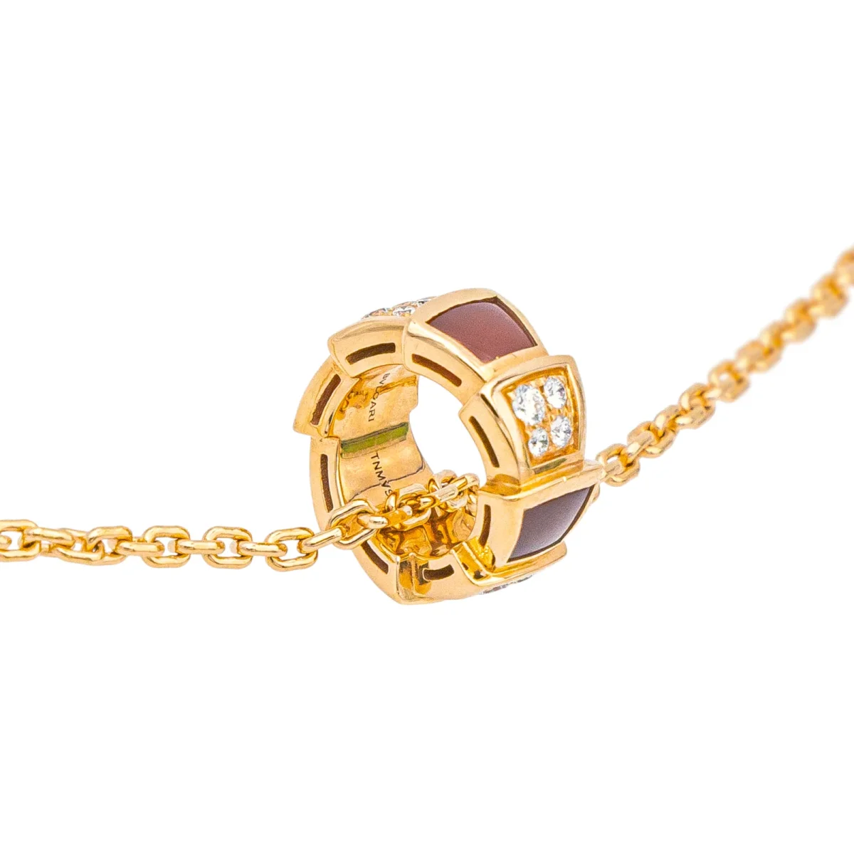 Bulgari Collier Serpenti Or rose Cornaline, Diamant – Image 8
