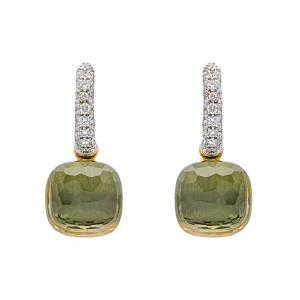 Pomellato Boucles d'oreilles Nudo Or blanc, Or rose Prasiolite, Diamant