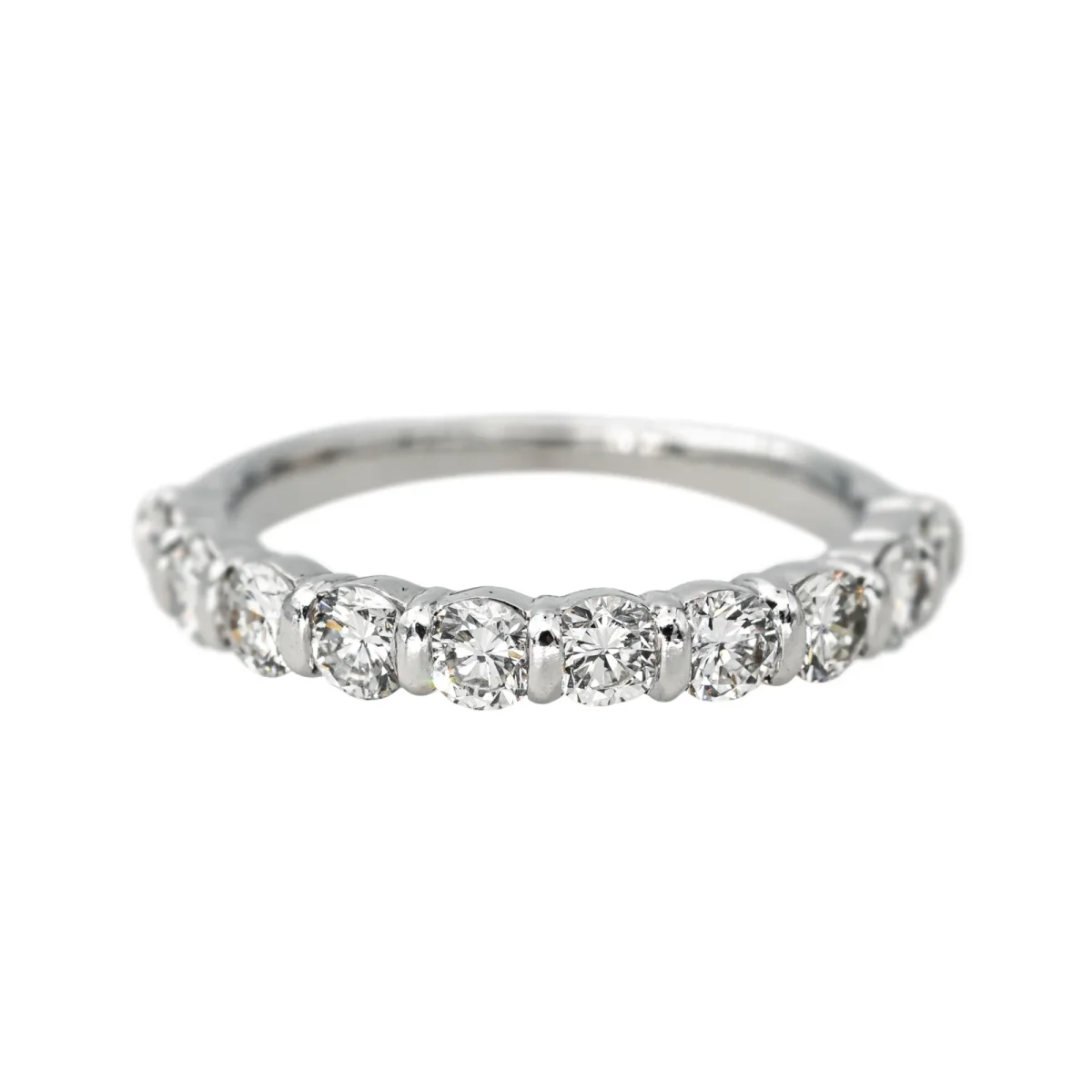 Bague Demi-alliance Or blanc Diamant – Image 2