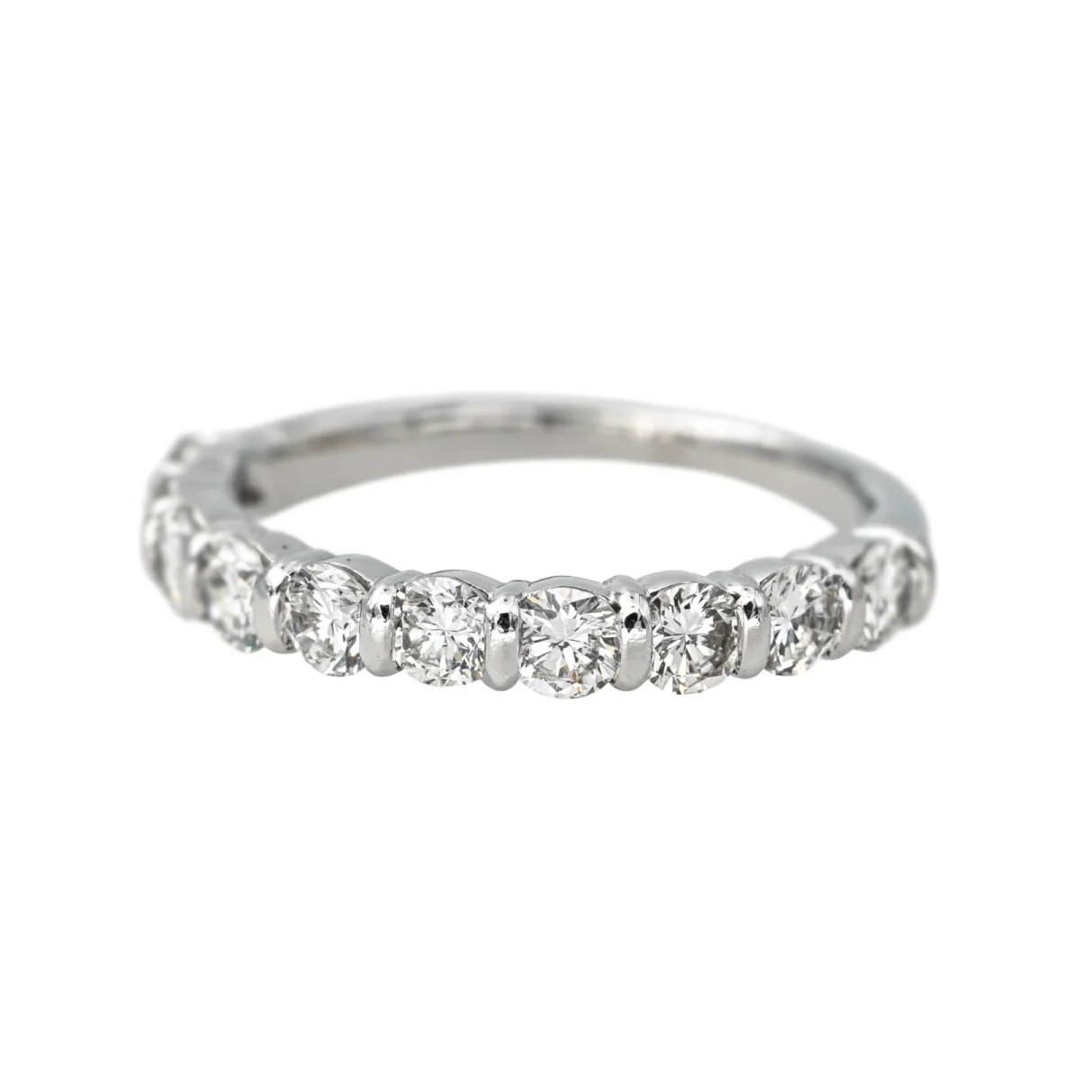 Bague Demi-alliance Or blanc Diamant – Image 4