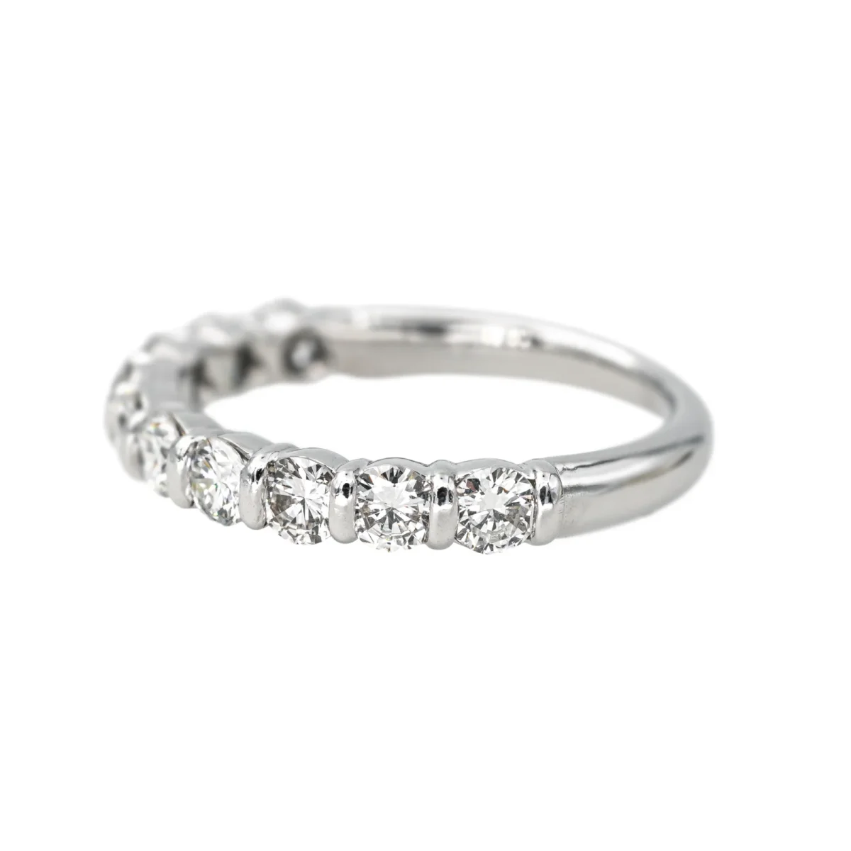 Bague Demi-alliance Or blanc Diamant – Image 5