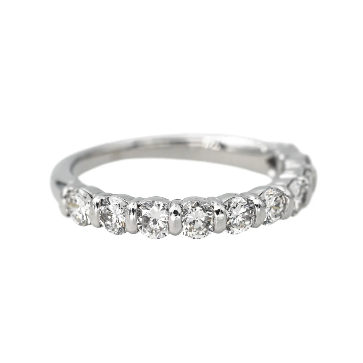 Bague Demi-alliance Or blanc Diamant – Image 7
