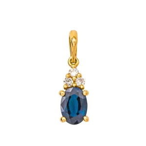Pendentif Or jaune Saphir, Diamant