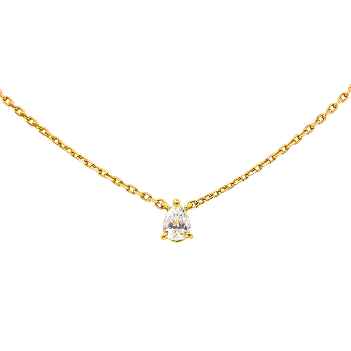 Collier Solitaire Or rose Diamant – Image 2