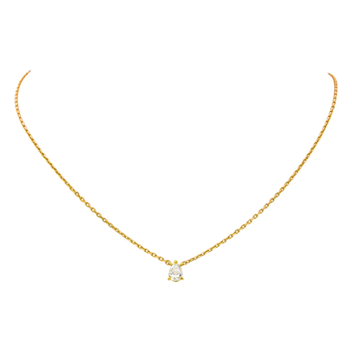 Collier Solitaire Or rose Diamant – Image 4