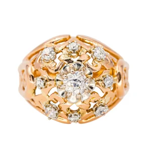 Bague Dôme Or rose Diamant