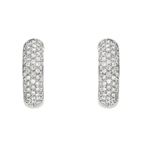 Boucles d'oreilles Créoles Or blanc Diamant