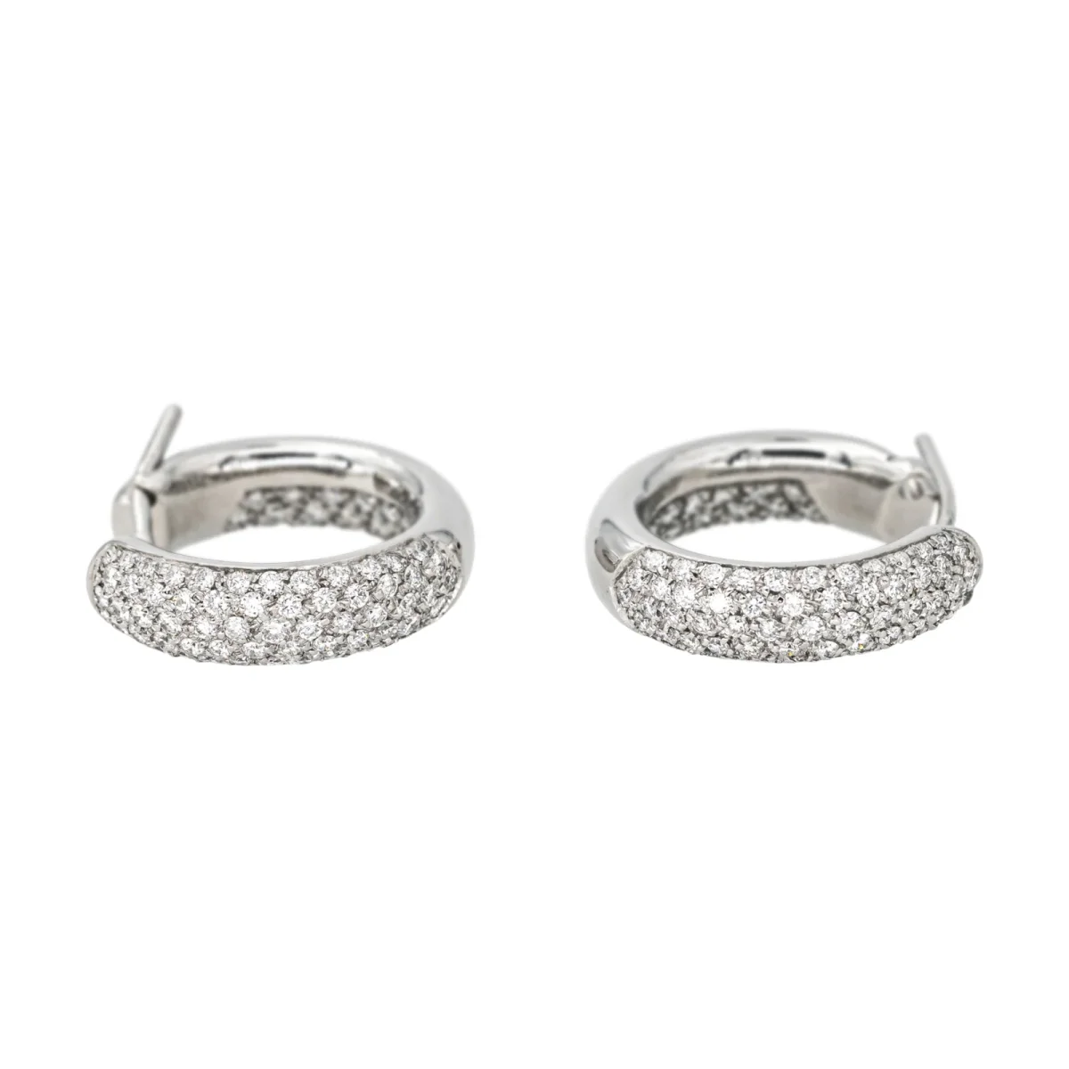 Boucles d'oreilles Créoles Or blanc Diamant – Image 4