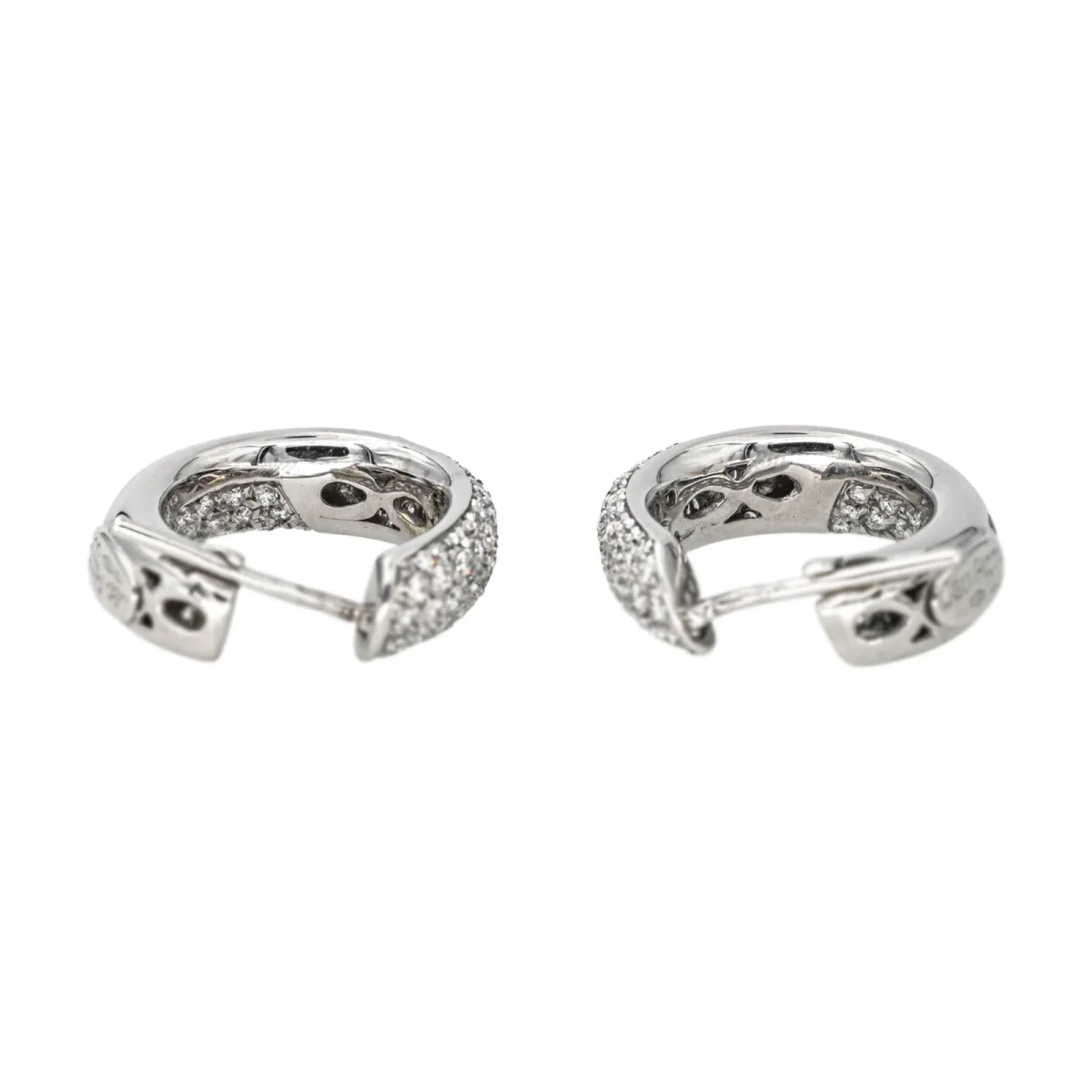 Boucles d'oreilles Créoles Or blanc Diamant – Image 7