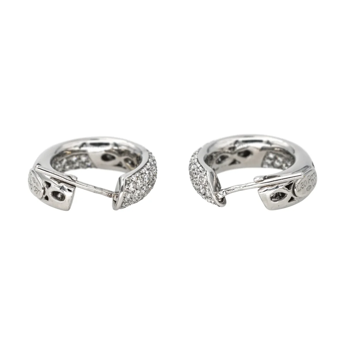 Boucles d'oreilles Créoles Or blanc Diamant – Image 8