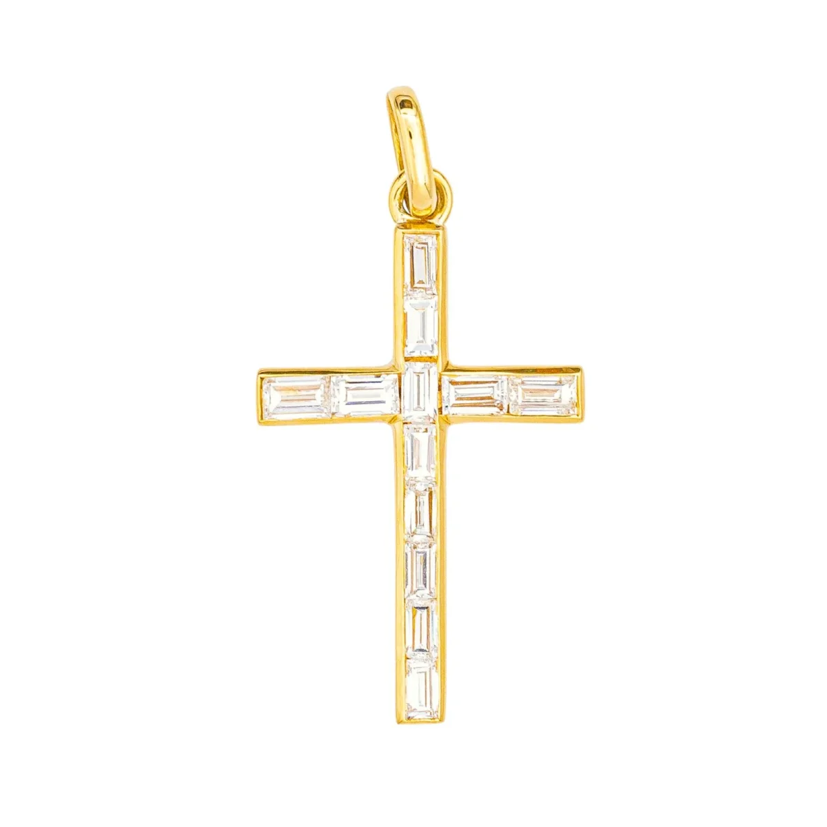 Pendentif Croix Or jaune Diamant