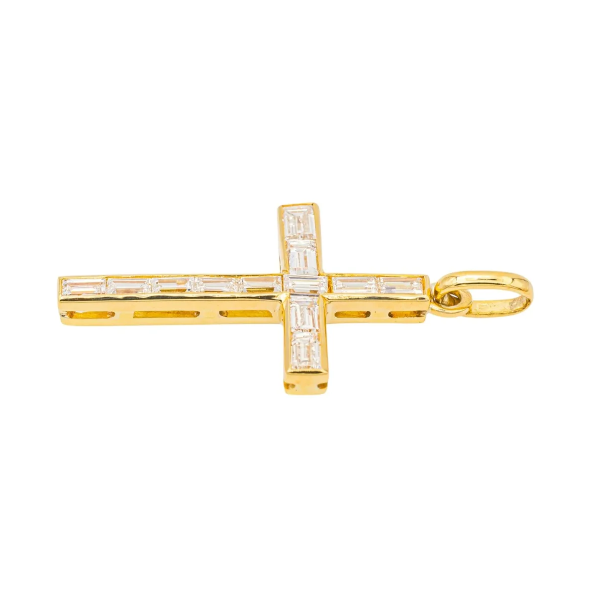 Pendentif Croix Or jaune Diamant – Image 4