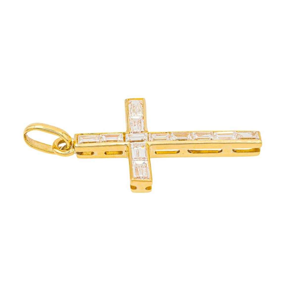 Pendentif Croix Or jaune Diamant – Image 6