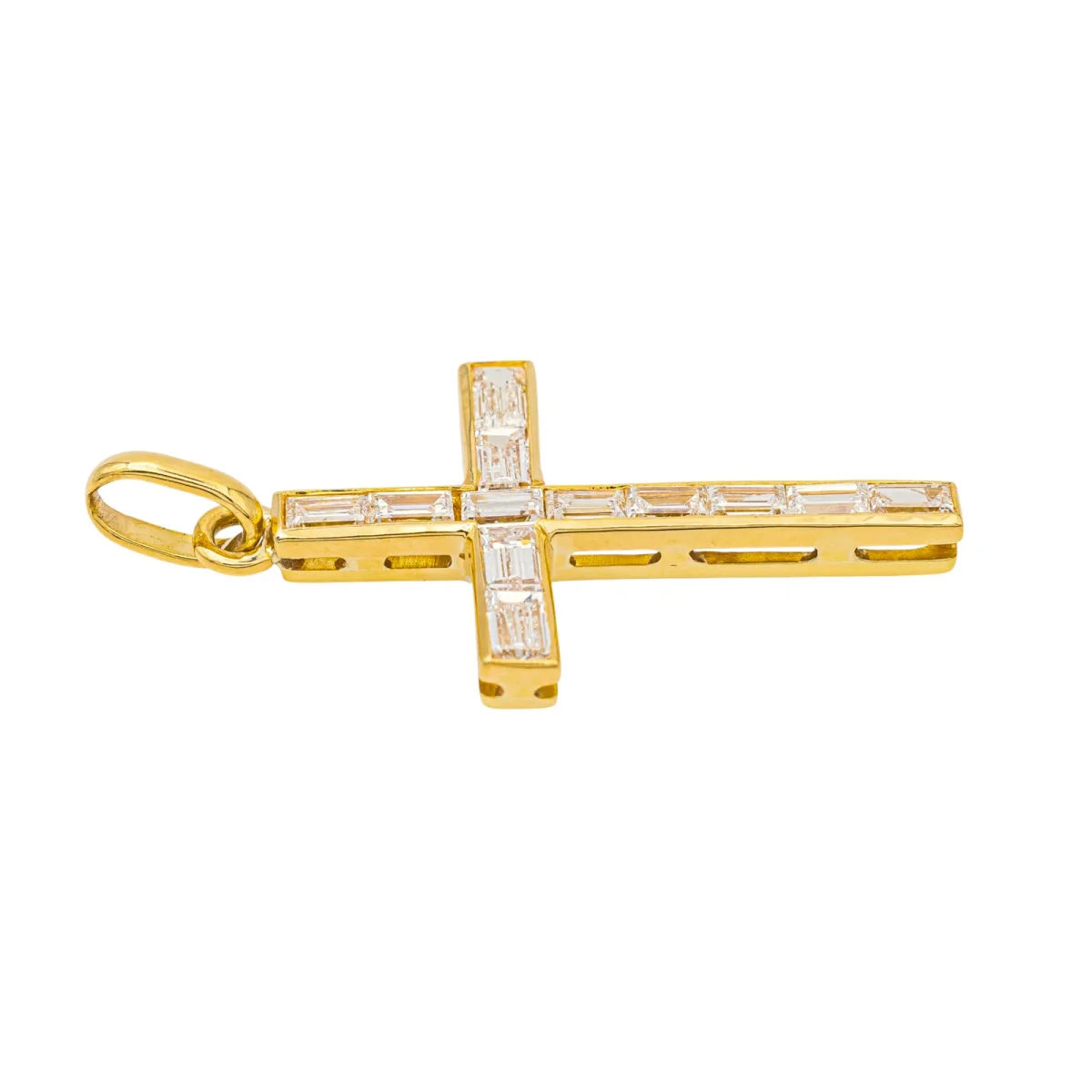 Pendentif Croix Or jaune Diamant – Image 7