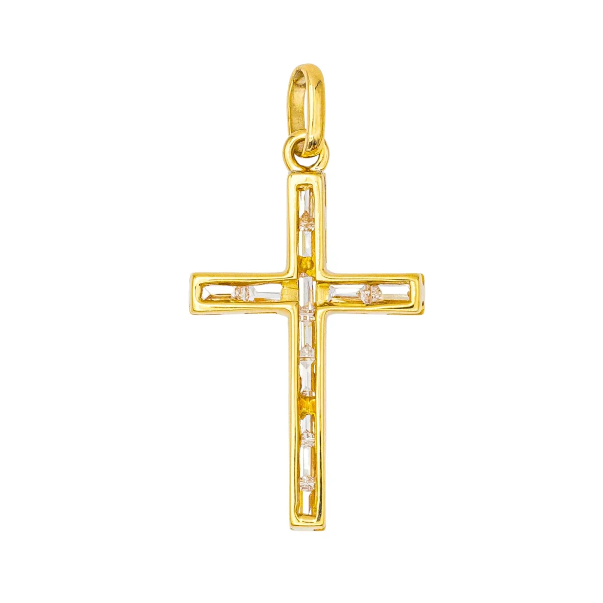 Pendentif Croix Or jaune Diamant – Image 9