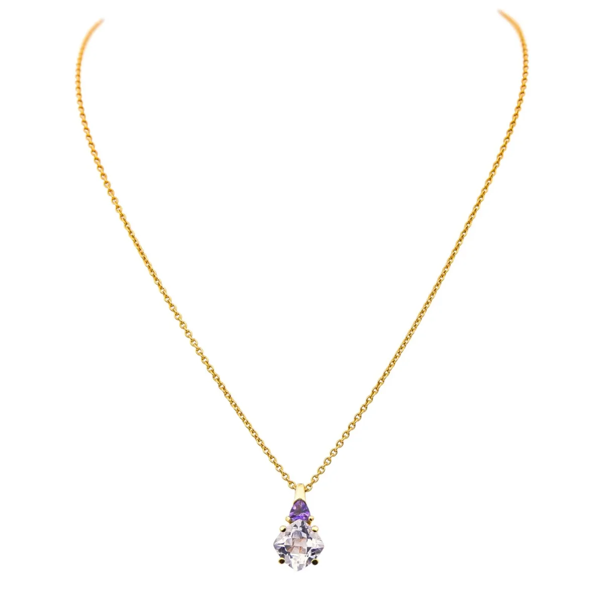 Collier Pendentif Or jaune Améthyste – Image 4