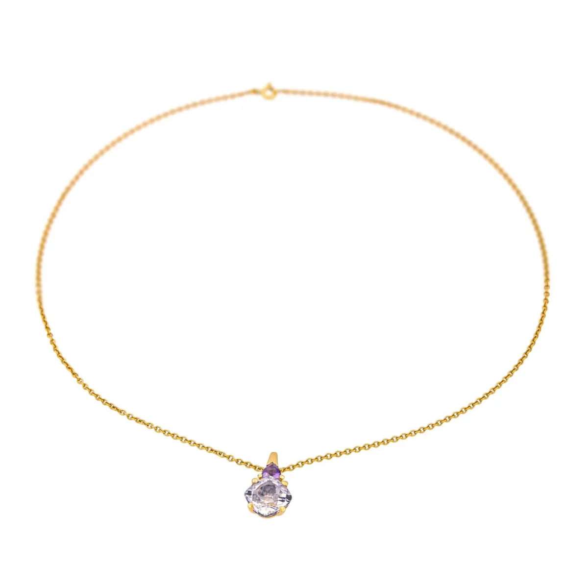Collier Pendentif Or jaune Améthyste – Image 5
