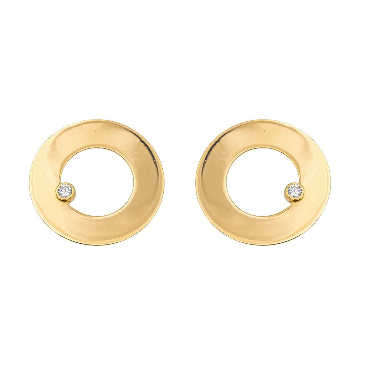 Dinh van Boucles d'oreilles Cible Or jaune Diamant